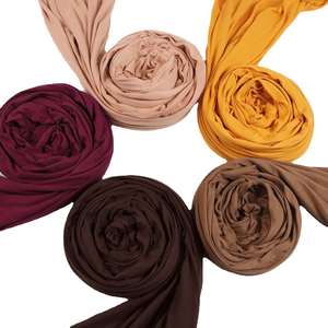 卸売無地ジョーゼットスカーフラップ無地ショールヘッドバンドHijabsイスラム教徒の女性 - Product Image 2