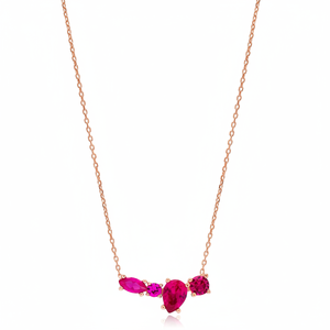 Multi forma rubí piedra encanto collar venta al por mayor 925 joyería de plata esterlina turco hecho a mano - Product Image 2