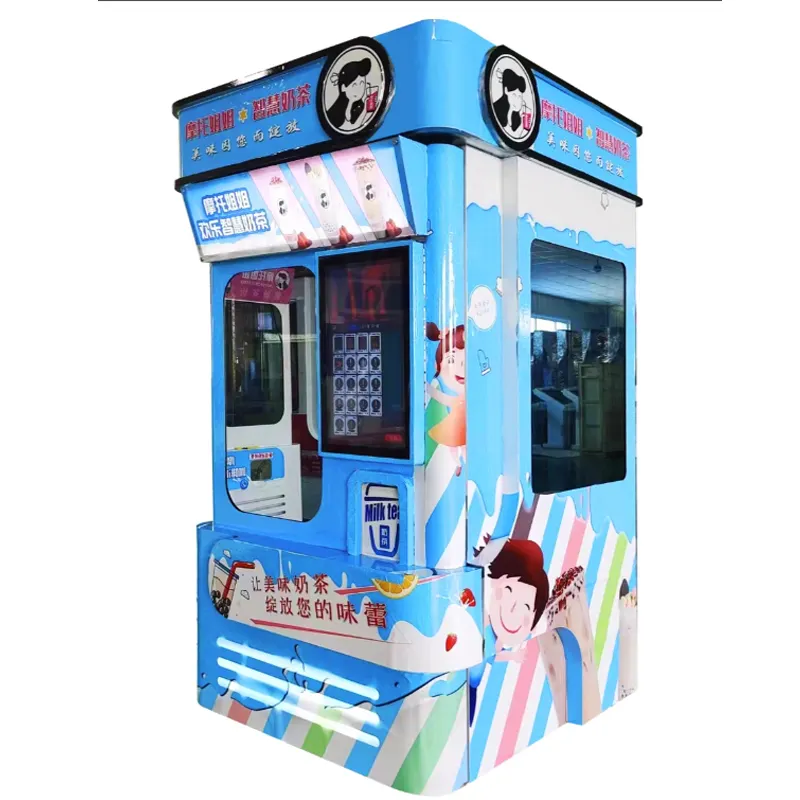 Máquina expendedora totalmente automática de bebidas frías y calientes, máquina expendedora de café con zumo de naranja y helado