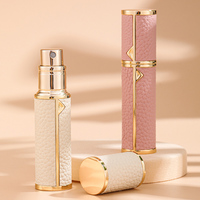 Botol sampel parfum kaca bentuk lipstik kulit Mini 5ml mewah kelas atas cangkang tekstur Litchi unik Volume 15ml