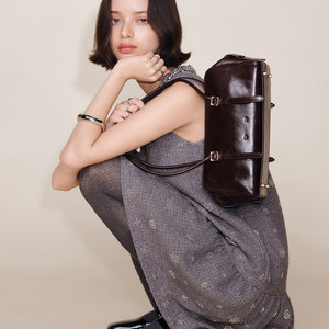 Borsa Mini Boston Stile <span class=keywords><strong>Chen</strong></span> Kailin <span class=keywords><strong>in</strong></span> Pelle Bovina Cerata Vintage con Chiusura a Cerniera, Regalo Perfetto - Product Image 4