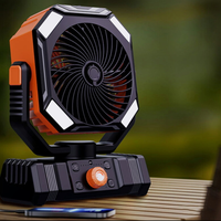 Nouveau ventilateur portable de camping extérieur avec charge USB, lumière LED, recharge d'eau et humidification