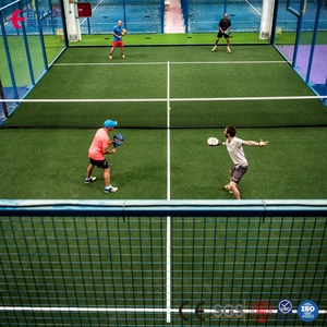Terrain <span class=keywords><strong>de</strong></span> padel panoramique complet Enlio avec toit rétractable, éclairage <span class=keywords><strong>LED</strong></span>, construction en acier galvanisé - Conception modulaire portable pour - Product Image 5