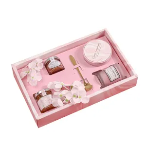 卸売ピンクハニーボックスキャンドルギフト包装トップとベースのハードカバー紙箱