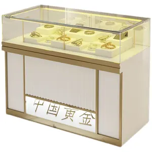 带发光二极管零售店的珠宝展示柜钢琴烘焙胶合板展示柜