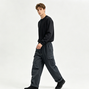 Pantaloni Cargo Vintage Giapponesi in Stile Techwear, Traspiranti, ad Asciugatura Rapida, con Pieghe Frontali, in Nylon/Cotone, Vita Elastica con Coulisse, Multi Tasche, Gamba Larga - Product Image 3