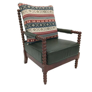 Sillón de Salón de Estilo Francés Vintage de Mediados de Siglo, con Perlas, Sensación de Alta Gama, Madera Maciza, Asiento Individual con Respaldo - Product Image 5