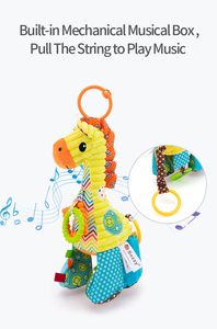 Jouets en peluche Jollybaby, hochets suspendus, animaux (<span class=keywords><strong>lion</strong></span>, éléphant, zèbre, cheval), jouet musical pour poussette et siège auto, rembourrage en coton PP - Product Image 3