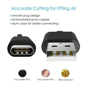 Fast Charging <b>USB</b>-C Cable PVC 3ft Quick Charger Data Transfer Type C Cable Data Cable for Sams S8 S9 - Product Image 3