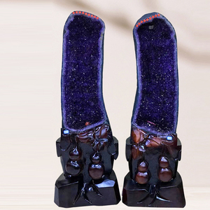 Cụm thạch anh tím tự nhiên, tinh thể thô, đá chữa bệnh, thạch anh tím dạng thạch nhũ dùng trang trí nhà cửa, quà tặng - Product Image 5