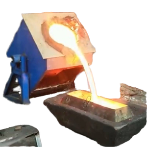 Horno de Inducción Manual Inclinable para Fundición de Hierro - Horno de Fundición de Metal de Alta Resistencia para Hierro Gris, Hierro Dúctil, Equipo de Fundición - Product Image 1