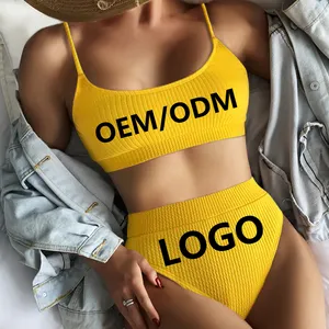 Özel LOGO yüksek kaliteli kumaş mayo özel stil fisyon sling bikini toptan sıcak satış kadın mayo etek ile