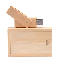 Nouvelle clé USB 2.0 pivotante en bois haute vitesse avec options de stockage de 1 Go/2 Go/4 Go/8 Go/16 Go/32 Go/64 Go/128 Go