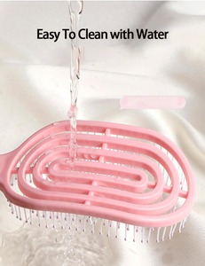 <span class=keywords><strong>Brosse</strong></span> à <span class=keywords><strong>cheveux</strong></span> <span class=keywords><strong>bouclés</strong></span> pliable avec coussin en nylon ionique à poignée personnalisée, massage du cuir chevelier, démêlage, avec ventilation / utilisation à sec, forme ronde - Product Image 3