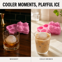 Molde de Silicona Personalizado para Hielo, Bandeja de 4 Cavidades con Forma de Pelota de Golf, para Whisky, Cócteles y Bebidas Frías, OEM ODM