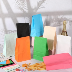 Bolsa <span class=keywords><strong>de</strong></span> Papel Kraft Marrón Colorida Sin Asas para Regalos <span class=keywords><strong>de</strong></span> Comida para Fiestas Escolares, Baby Shower y Cumpleaños - Product Image 6