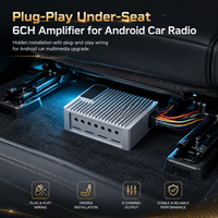4x50W+2x30W 6 Kanallı Android Araç Amfisi Tak Çalıştır Kompakt Alüminyum Ton Kontrolü Araç Ses Güç Amfisi