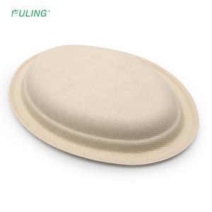 Platos Desechables Biodegradables FULING de Caña de Azúcar, Platos Ovalados de Bagazo de 10 y <span class=keywords><strong>12</strong></span> Pulgadas - Product Image 3