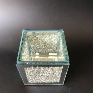 Hot Sale Silver Square Crystal Flower <strong>Pot</strong> Home Decoration Breeding Bling Crystal Flower <strong>Pots</strong> - Product Image 2