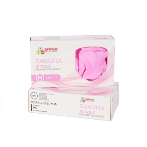 ถุงมือไนไตรล์แบบไม่มีผงสำหรับสอบแบบใช้แล้วทิ้งไนไตรล์สีชมพูดำดำ4MIL - Product Image 5