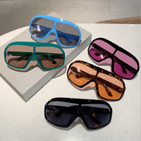 Lunettes de soleil unisexes surdimensionnées à monture creuse, verres PC UV400, multicolores et imprimé léopard, pour voyage et mode en extérieur