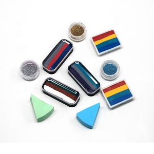 Kit de peinture pour le visage pour enfants, à base d'eau, multicolores, sain et sûr, comprenant un pinceau, un <span class=keywords><strong>pochoir</strong></span>, des paillettes et une éponge - Product Image 6