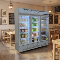 Réfrigérateur commercial BANGMAOL à trois portes, vertical, en plastique, à double vitrage, refroidi par air, pour boissons, destiné aux supermarchés
