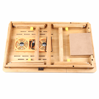 100% Table de petit déjeuner en bambou bureau pliant en bois Table d'ordinateur portable réglable pour lit inclinable avec tiroir