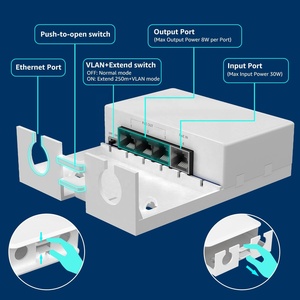 4 cổng ngoài trời PoE <span class=keywords><strong>Extender</strong></span> 1in3 ra IEEE802.3af/tại <span class=keywords><strong>Mini</strong></span> 4 kênh PoE Repeater mạng không thấm nước mở rộng cho CCTV Camera - Product Image 5