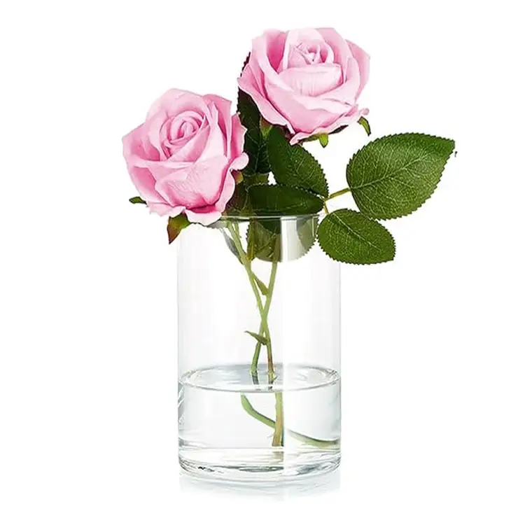 Custom Acrylic Cylinder Vase Clear Round Acrylic Flower Vase Wedding Table Centerpiece Decoration