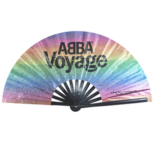 13-inch lớn Rave popping clacking người hâm mộ tre có thể gập lại quạt tay cho phụ nữ cho dòng nhảy múa và khởi động trên mặt đất - Product Image 2