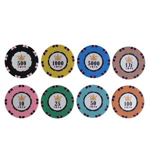 43x 3,3mm Casino Unterhaltung Texas Hold'em Ton mit Eisen Poker Chips Gehobenen Set 16,5g ton poker chips