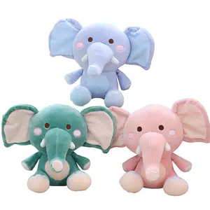 peluches New custom elephant stuffed plush toy animal blue green pink cute elephant plush toy