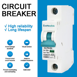 Миниатюрный автоматический выключатель 3А-63А для монтажа на DIN-рейку PA/PC/DMC EcoNewlink 1P DC MCB NL7N-63L, тип C, IP20, 240В~ 50/60Гц, 6кА - Product Image 1