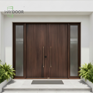 <span class=keywords><strong>Porte</strong></span> Pivotante <span class=keywords><strong>d</strong></span>'<span class=keywords><strong>Entrée</strong></span> Unique en <span class=keywords><strong>Bois</strong></span> Massif Chêne Acajou Finition Premium avec 2 Impostes Latérales en <span class=keywords><strong>Bois</strong></span> - Product Image 3