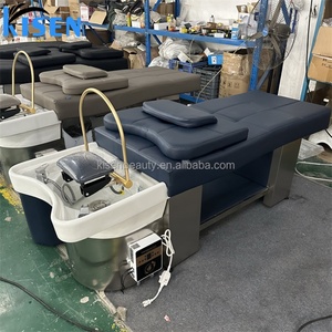 Kisen Nouveau Produit 2025 Mobilier de Luxe Moderne pour Soins Esthétiques et Lavage de Cheveux, Fauteuil-lit de Lavage Doré avec Thérapie Capillaire et Fonction de Fumigation - Product Image 6