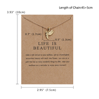 Collier Femme Doré Pendentifs Breloques Créatifs Mode pour Jeunes Filles, Carte Vœux Bonne Chance Karma Équilibre, Bijoux Cadeau