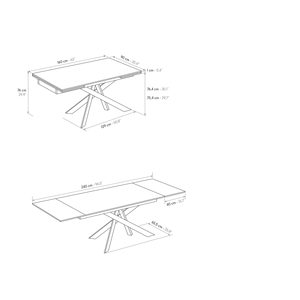 โต๊ะอาหารเซรามิกยืดหดได้ รุ่นฟรังโก ฐานเหล็กสีขาว สำหรับใช้ภายใน - Product Image 4