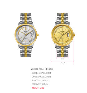 Montre à quartz OEM de haute qualité avec logo personnalisé pour hommes Montre-bracelet étanche en acier inoxydable 304/316 avec cadran de 42mm Vente en gros Guangzhou - Product Image 6