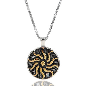 Yunnique – pendentif en acier titane, design géométrique, collier unisexe, bijoux - Product Image 1