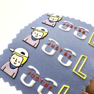 Insignia de TPU en relieve 3D personalizada, etiqueta de transferencia de calor de la Nueva <span class=keywords><strong>Era</strong></span>, nuevo diseño de moda para prendas, técnica de estampado en caliente directa - Product Image 2