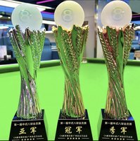 Trophée de billard personnalisable pour compétitions de billard chinois 8 boules, 9 boules, snooker, avec récompenses pour le champion, le vice-champion et le troisième place