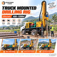 Machine de forage de puits d'eau montée sur camion, profondeur 400 m, HDT-400, moteur diesel, foreuse hydraulique pour puits d'eau