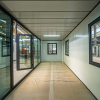 Maison conteneur pliable de 20 pieds, modulaire, écologique, économe en énergie, avec mur-rideau en verre moderne, pour bureau extérieur