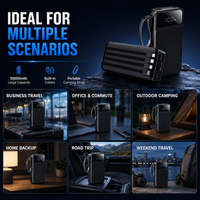 Banco de Energía de Carga Rápida de 50000 mAh y 22.5 W, Cargador Portátil de Gran Capacidad con 7 Salidas, 3 Entradas y Cables Integrados