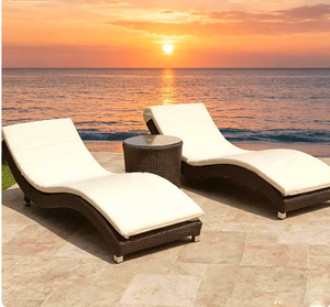 Chaise longue en rotin durable pour l'extérieur, meubles de patio pour la piscine, chaise longue imperméable pour hôtel, villa, jardin, plage, directement de l'usine - Product Image 2