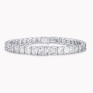 IGI Certified Lab Grown Diamond Tennis <b>Bracelet</b> 14k 18k White Gold Emerald Cut 2-4mm CVD/HPHT Custom Fine Jewelry - Product Image 1