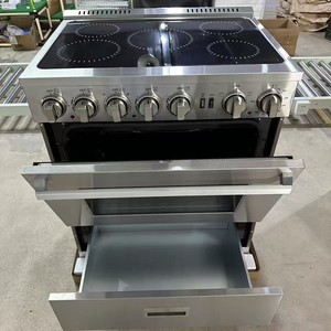 5 Burner Electric Convection <b>Stove</b> Cooktop Oven Integrated Freestanding Range with Stainless Steel 120L Capacity Commercial Use - Product Image 4