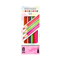 Ensemble de 8 crayons de couleur à l'eau à base d'acrylique, à mine souple, pour artistes et croquis