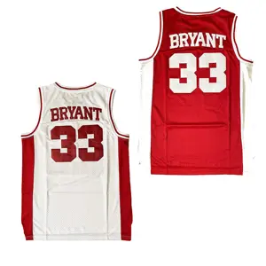 Maillot de basket-ball personnalisé Boston Legend rouge et blanc pour homme #33 Larry Bird polyester sublimation séchage rapide homme